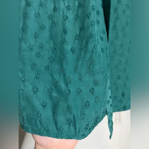 Sandro Paris Green Textured Tie Blouse Small - Picture 6 of 12